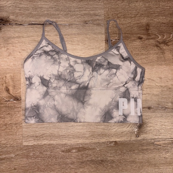 PINK Victoria's Secret Other - PINK Victoria's Secret Seamless Lightly Lined Marble Gray Sports Bra